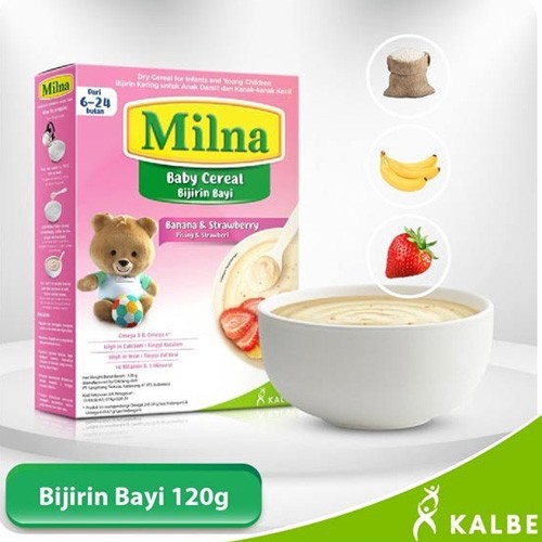 Milna Baby Cereal Banana & Strawberry 6-months-120g